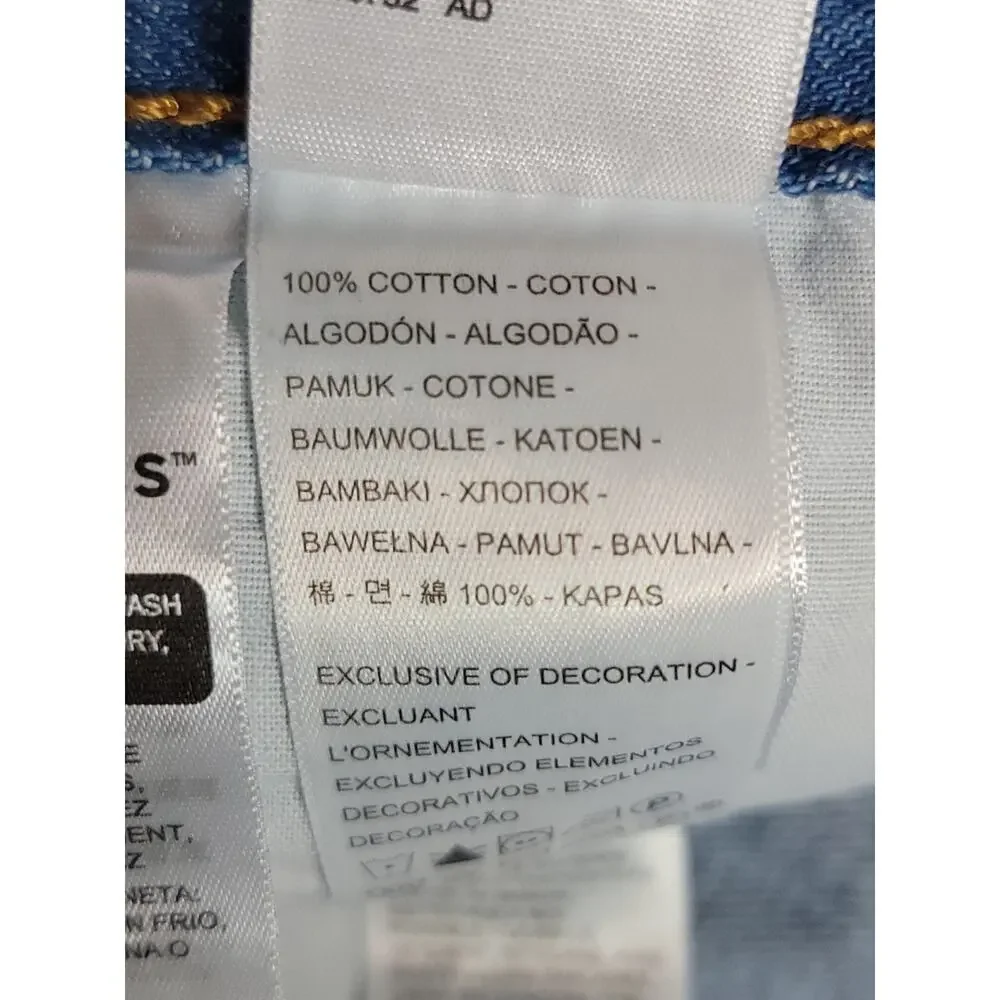 Levis Premium 501 Denim Shorts SZ 32 High Rise Button Fly Distressed Big E NEW